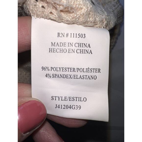 June & Hudson Sweater Womens Size 1 Beige Cable Knit Pullover Mock Neck Fall NWT - Picture 12 of 16